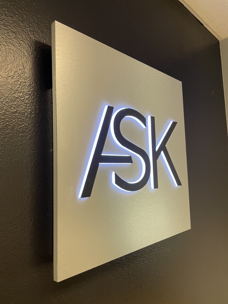 Adam Kutner Law Firm Backlit Lobby Sign