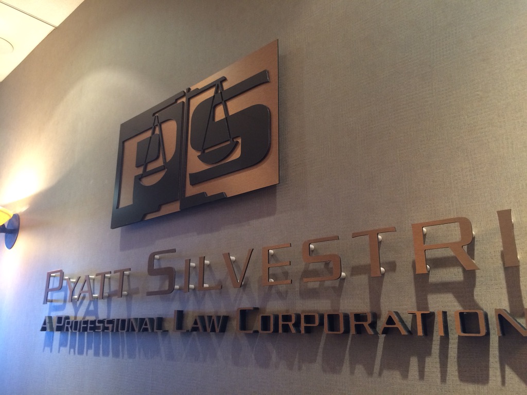 Pyatt Silvestri Law Corporation Lobby Sign